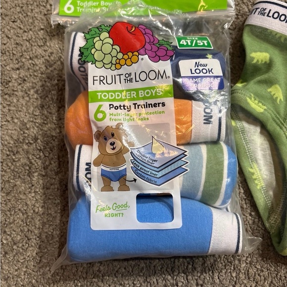 Fruit of the Loom Toddler Boys' Potty Trainers - Blue, Orange, Green - Picture 1 of 3